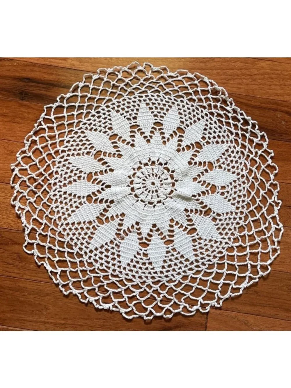 Handmade Crochet Doily White 13